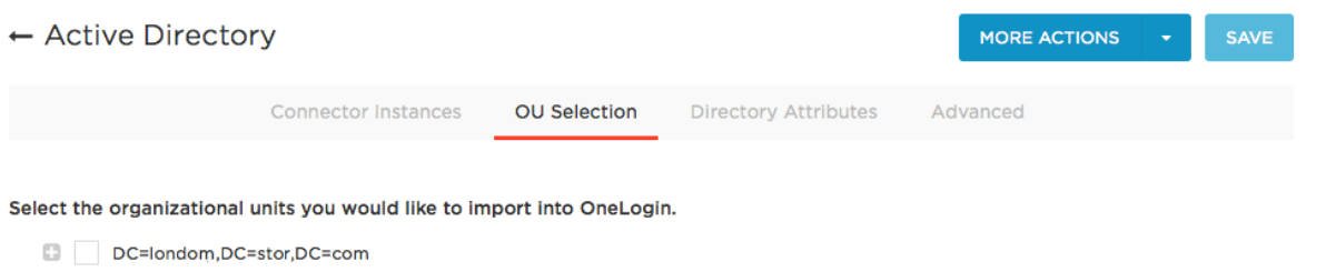 The tab displays your domain's Base DN in the format DC=yourcompany, DC=com