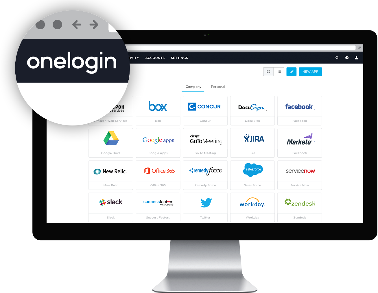 OneLogin Secure Single Sign-On Screenshot